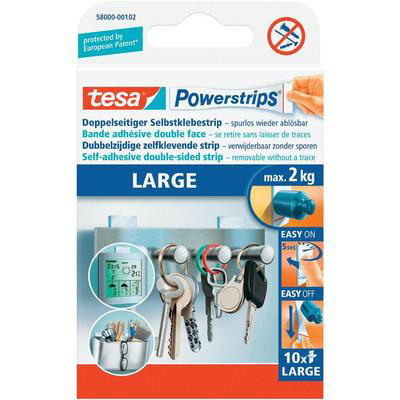 TESA Powerstrips Large 10 Stck 580000010 ablsbar, Belastbarkeit 2kg