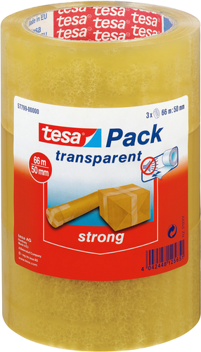 TESA Verpackungsband 50mmx66m 577990000 transparent 3 Stck