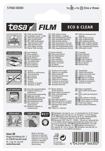 TESA Handabroller EasyCut Blister 579680000 grn, inkl. 1 Rolle 19mmx33m