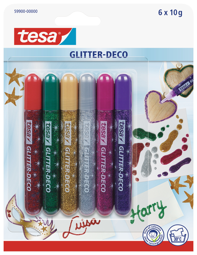 TESA Glitter Deco BrilliaColors 599000000 6x10g 6 Stck