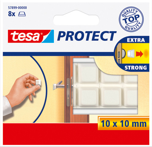 TESA Protect Schutzpuffer 10x10mm 578990000 weiss, selbstklebend 8 Stck