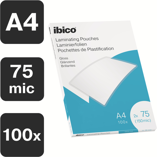 IBICO Laminiertasche A4 627316 glanz, 75my 100 Stk