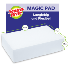 SCOTCH-BRITE Flecken-Radierer 11x7x3cm SB831/2 weiss 2...