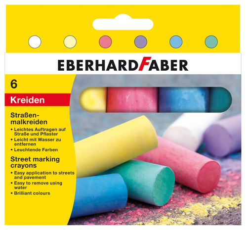 EBERHARD FABER Strassenkreide 526506 6 Farben ass. Etui
