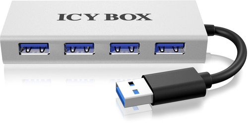 ICY BOX 4 Port Hub USB 3.0 IB-AC6104 Aluminium silver