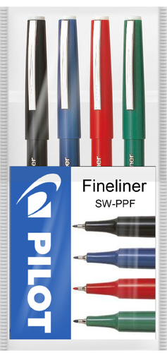 PILOT Fineliner 0,4mm SW-PPF-S4 4 Farben Etui