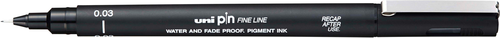 UNI-BALL Fineliner Pin 0.03mm PIN003-200(S) Black schwarz