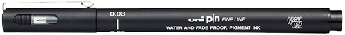 UNI-BALL Fineliner Pin 0.03mm PIN003-200(S) Black schwarz