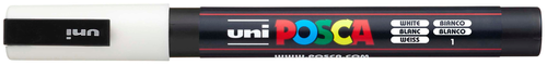 UNI-BALL Posca Marker 0,9-1,3mm PC-3M WHITE weiss, Rundspitze