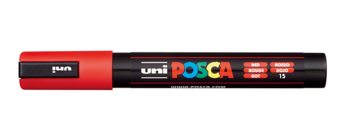 UNI-BALL Posca Marker 1,8-2,5mm PC-5M RED rot, Rundspitze