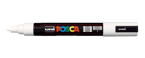 UNI-BALL Posca Marker 1,8-2,5mm PC-5M WHITE weiss, Rundspitze