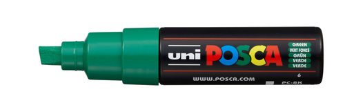 UNI-BALL Posca Marker 8mm PC-8K GREEN grn, Keilspitze