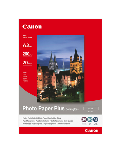CANON Photo Paper Plus Semi-gloss A3 SG201A3 PIXMA, 260g 20 Blatt