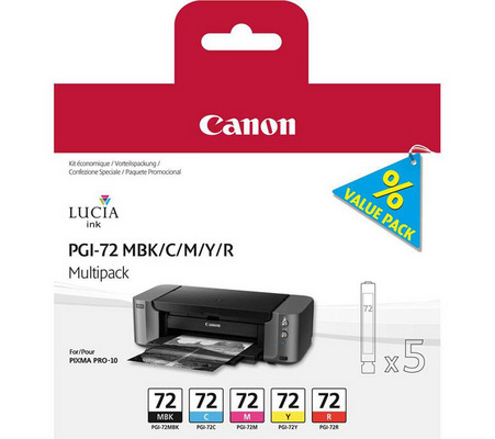 CANON Multipack Tinte MBK/CMY/R PGI-72MUL PIXMA Pro-10 5x14ml
