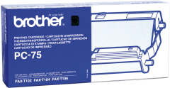BROTHER Druckkassette m. Filmrolle PC-75 Fax T102/104/106...