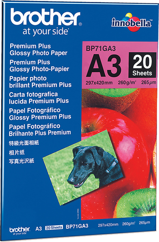 BROTHER Photo Paper glossy 260g A3 BP71-GA3 MFC-6490CW 20 Blatt