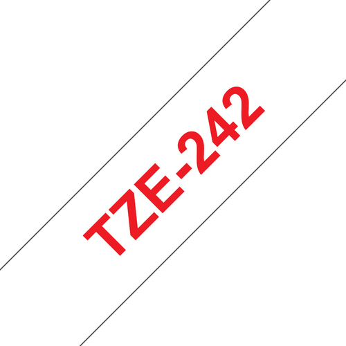 PTOUCH Band, laminiert rot/weiss TZe-242 PT-2450DX 18 mm