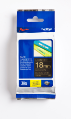 PTOUCH Band, laminiert gold/schwarz TZe-344 PT-2450DX 18 mm