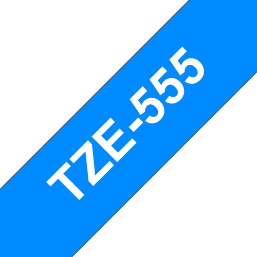 PTOUCH Band, laminiert weiss/blau TZe-555 PT-2450DX 24 mm