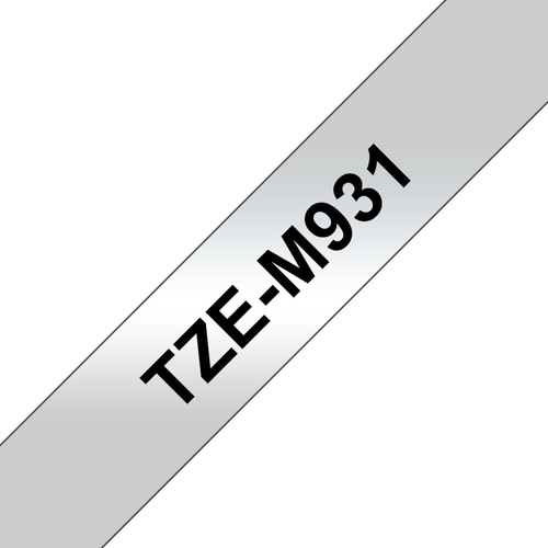 PTOUCH Flexit.lam.schwarz/matt-silber TZe-M931 zu PT-550 12 mm