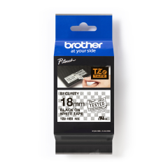 PTOUCH Sicherheitsband schwarz/weiss TZe-SE4 zu PT-200,300,500 18mm