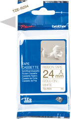 PTOUCH Band weiss/gold TZE-R254 Tze Geräte 24mm