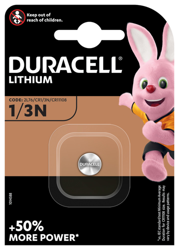 DURACELL Knopfbatterie Lithium CR1/3N CR11108, CR1, 2L76, 3V 1 Stck