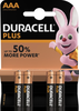 DURACELL Batterie Plus Power MN2400 AAA, LR03, 1.5V 4 Stck