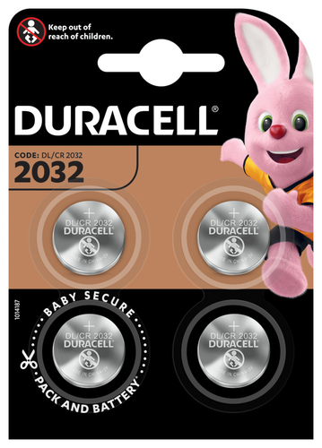 DURACELL Knopfbatterie Specialty CR2032 B2 CR2032, 3V 4 Stck