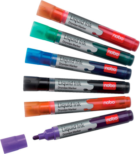 NOBO Liquid Ink Marker Blister 1901419 6 Farben
