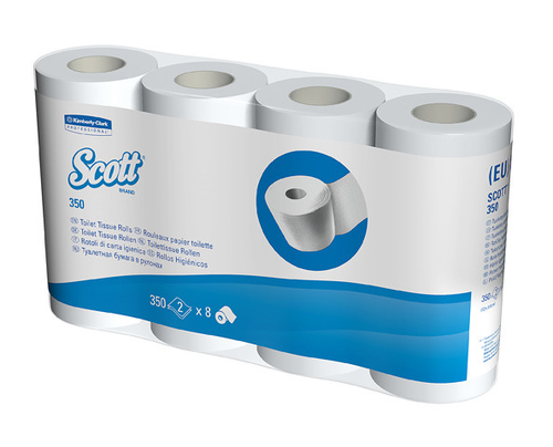 SCOTT Toilettenpapier weiss 18519 350 Blatt, 2-lagig 8 Stck