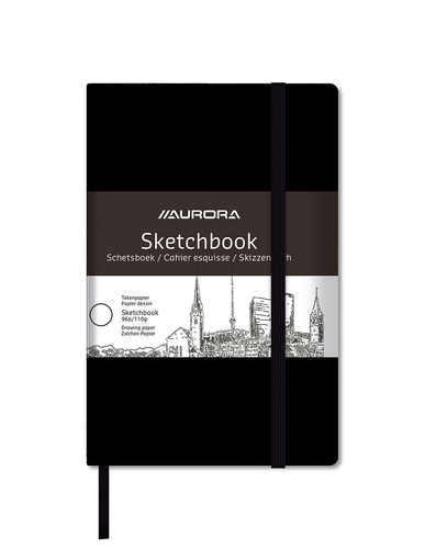 AURORA Skizzenbuch Raphael A5 8048Z schwarz, 110g, 96 Seiten
