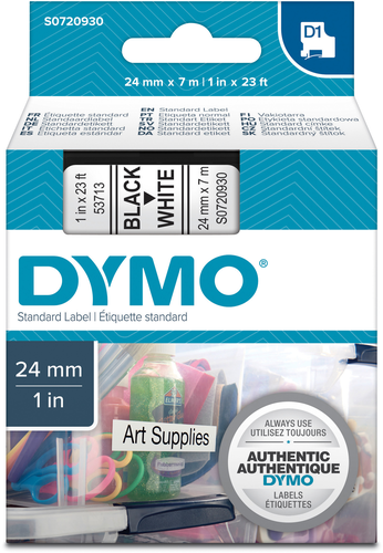 DYMO Schriftband D1 schwarz/weiss S0720930 24mm/7m