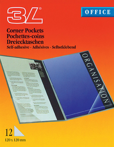 3L Dreieck Corner-Pockets 10x10cm 10011 transp. 12 Stck