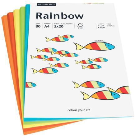 PAPYRUS Rainbow Mixpack 88043188 intensiv, 80g 100 Blatt