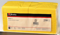 QUALITY Servietten Party 24x24cm 992120 gelb 250 Stück