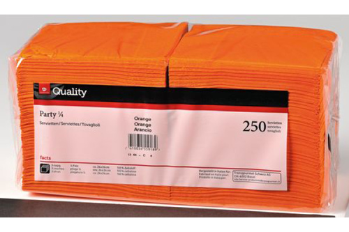 QUALITY Servietten Party 24x24cm 992150 orange 250 Stck