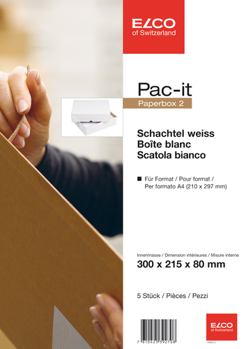 ELCO Paperbox Pac-it 300x215x80mm 74566.12 weiss 5 Stck