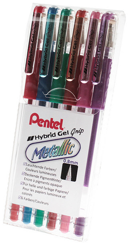 PENTEL Hybrid Gel Grip 0,8mm K118M-6 6 Farben