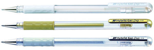 PENTEL Roller Hybrid Gel Grip 1.0mm K230M3XZW gold, silber, weiss