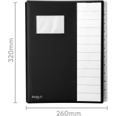 BIELLA Pultmappe A4 32041202 schwarz 12-teilig