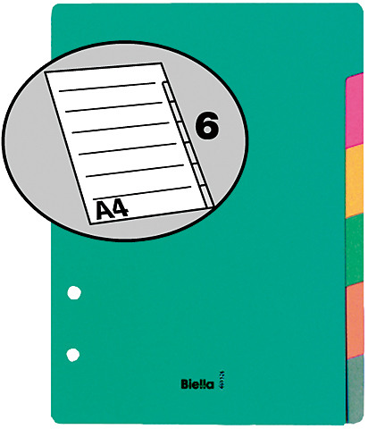 BIELLA Register Karton farbig A5 46052600 6-teilig