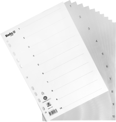 BIELLA Register PP grau A4 471410.00 1-10, Vollformat