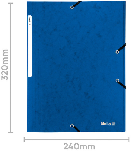 BIELLA Gummibandmappe A4 178401.05 blau, 355gm2 200 Bl.