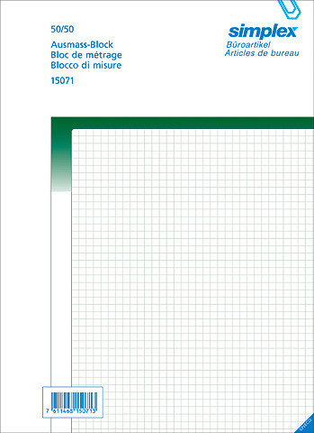 SIMPLEX Ausmassbuch grn A4 15071 Durchschreibepapier 50x2 Blatt