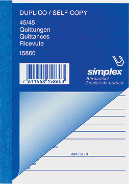 SIMPLEX Quittungen D/F/I A6 15860 weiss/gelb 45x2 Blatt