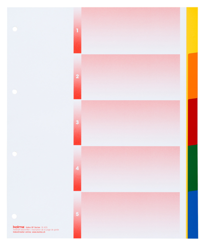 KOLMA Register PP grau XL A4 18.407.20 5-teilig, multicolor