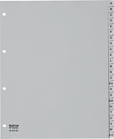 KOLMA Register KolmaFlex XL A4 18.424.03 grau, A-Z, 24-teilig, 4-Loch