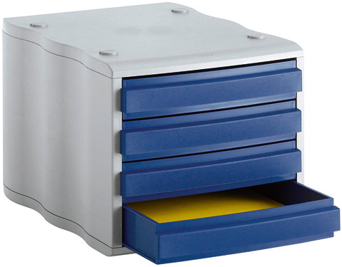 STYRO Schubladenbox blau/grau 248850038 4 Fcher