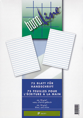 BROLINE Schreibpapier A4 545012 blanko,70g 75 Blatt